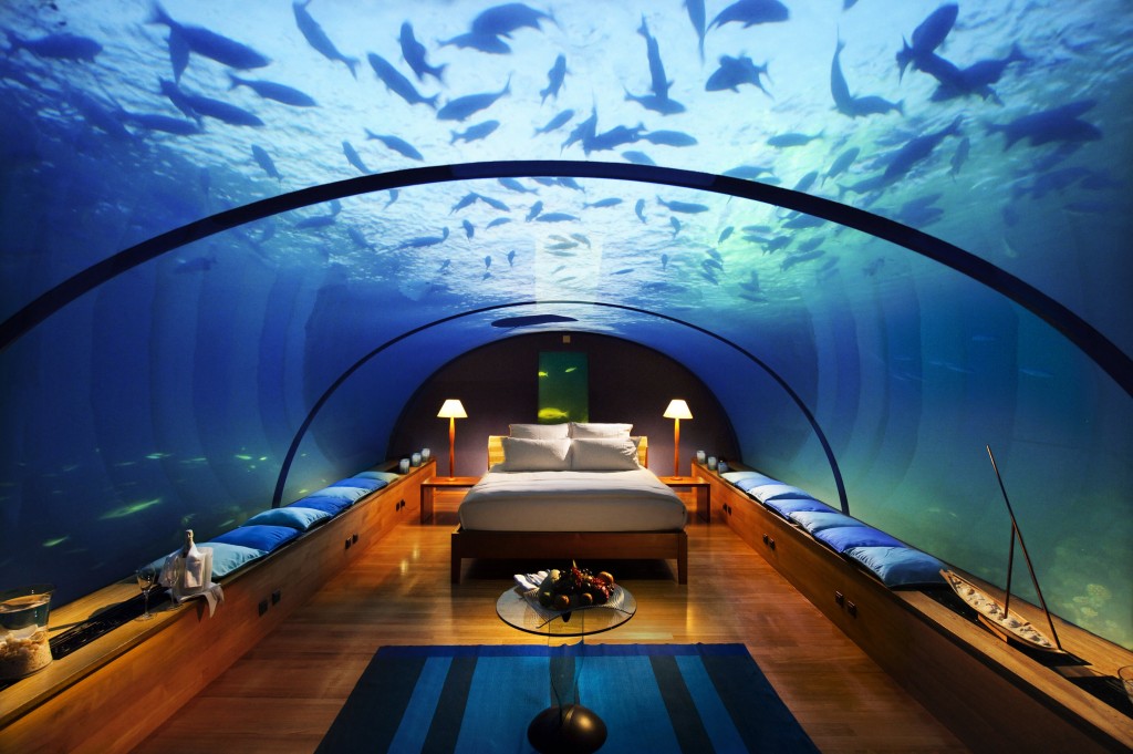 Conrad Maldives Underwater Suite Night