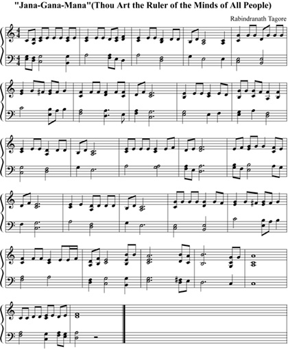 Partitura Himno india