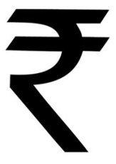 Símbolo de la moneda india (rupia)