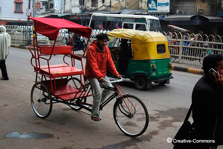 Un típico rickshaw