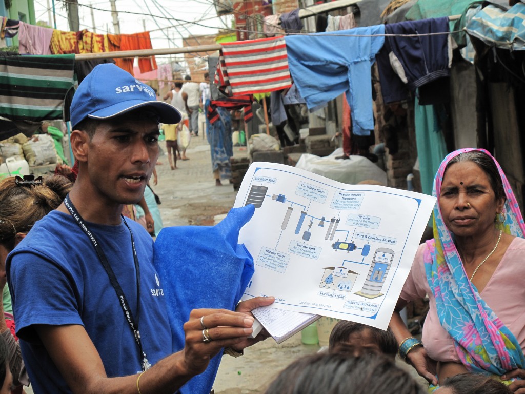 Cajeros de agua en India