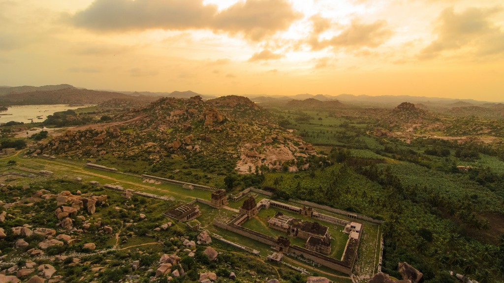 Ruina de Hampi desde el aire