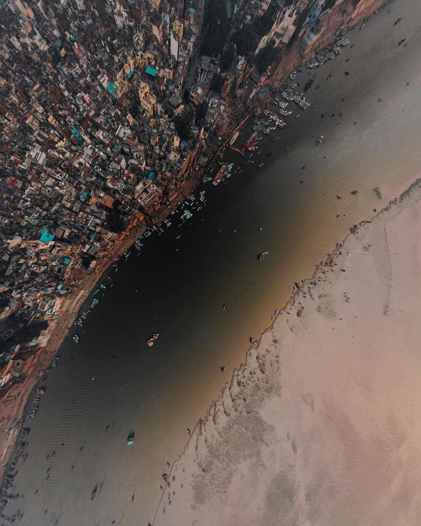 Varanasi fotografiada desde un dron 