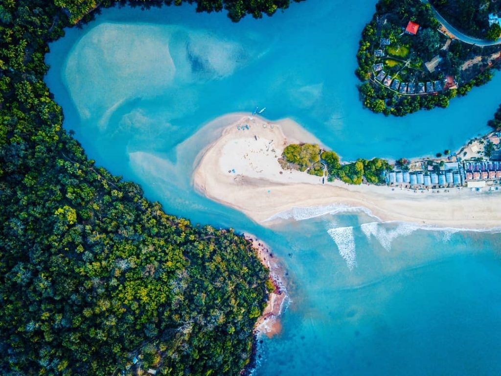 Bahía de Goa fotografiada desde un dron 