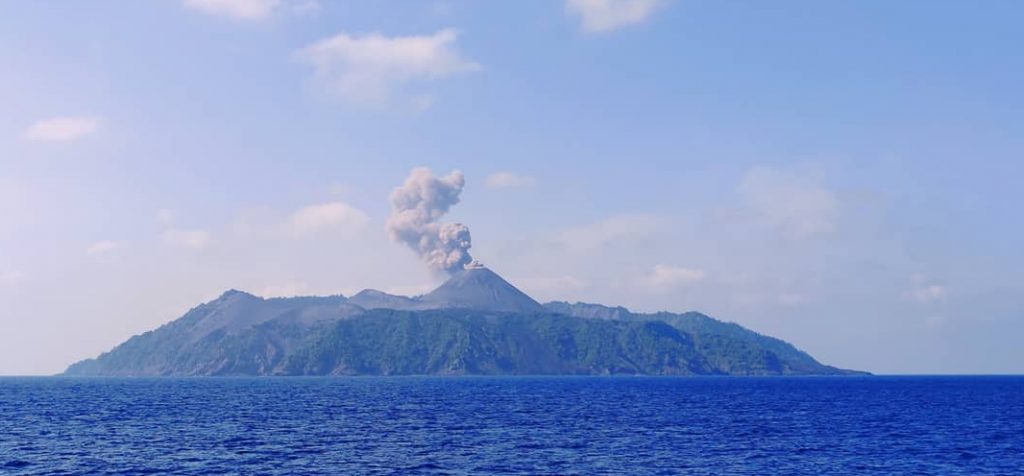 Panorámica de la volcánica Barren Island 