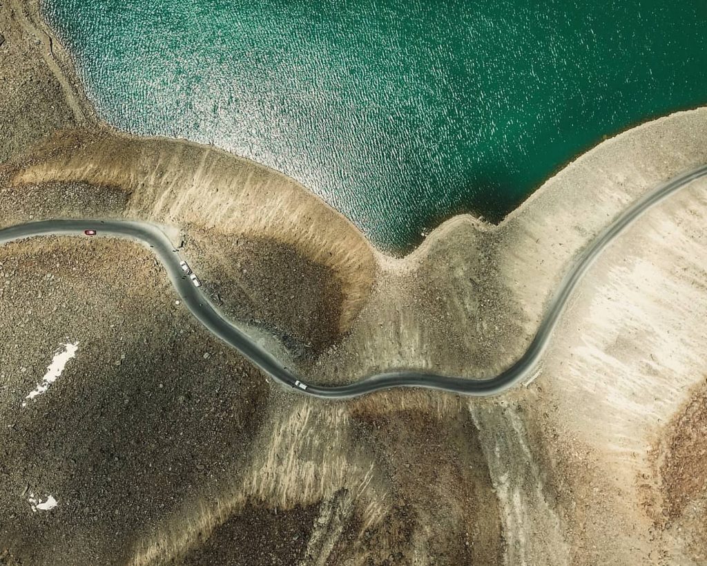 Suraj Tal en Valle de Spiti desde el aire 