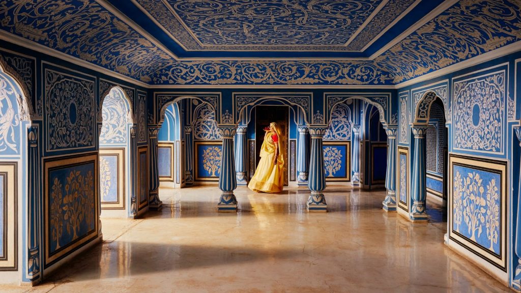 Sala azul del palacio de Jaipur