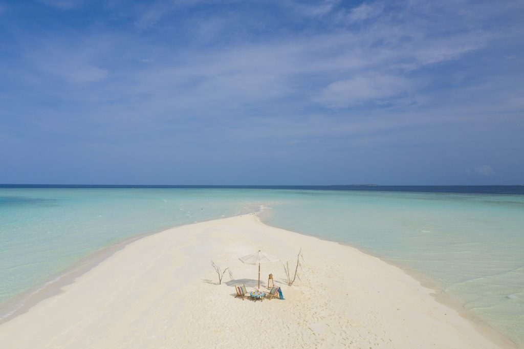 Sandbank en Maldivas 