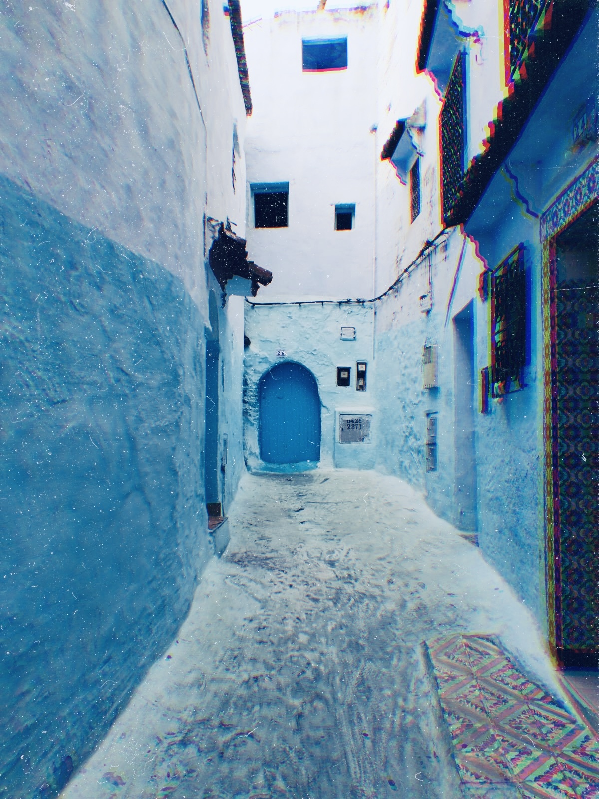 calle color azul en chefchaouen azul chefchaouen