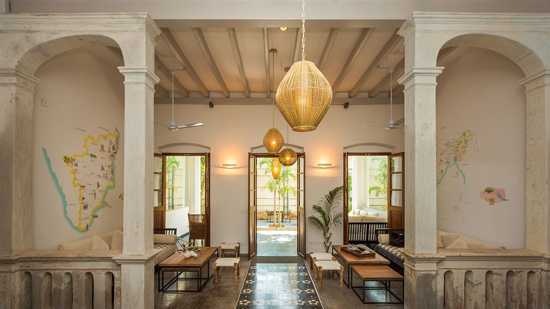 interior del hotel la villa en pondicherry hoteles boutique en tamil nadu