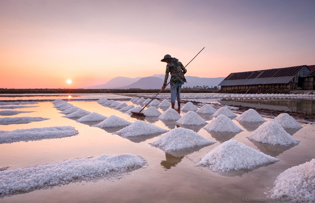 salinas en el sur de camboya kampot