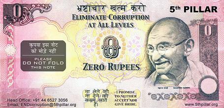 Billete de cero rupias